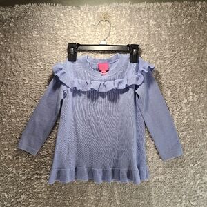 Lilly Pulitzer Girl's Size S, 4, 5 Serah Sweater Periwinkle Purple Cotton